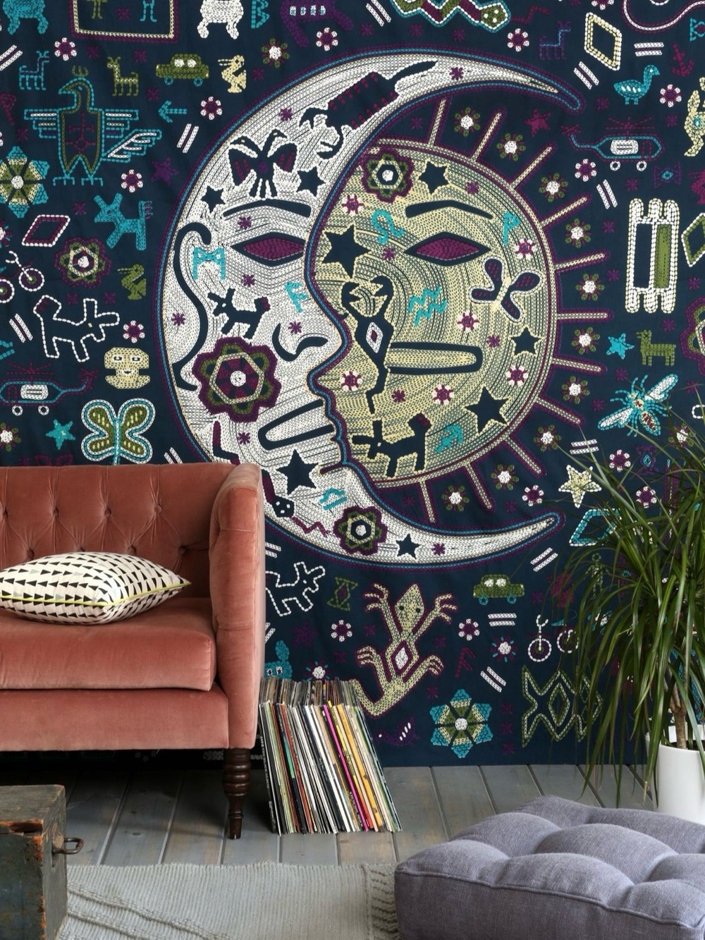 Urban outfitters Large sun and moon tapestry